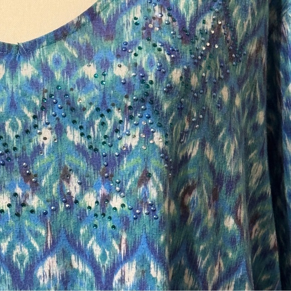 Catherines Blue Relaxed Boxy Tunic, size 3X 26/28W - Picture 4 of 10